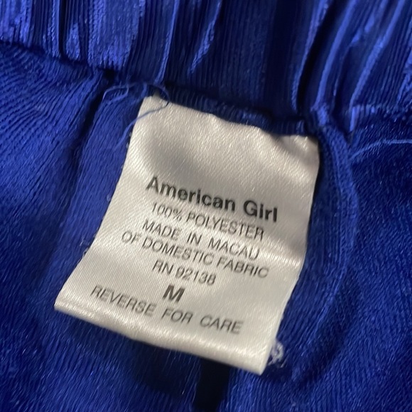 American Girl Wide Leg Blue Satiny Culotte Pants medium - Picture 4 of 4